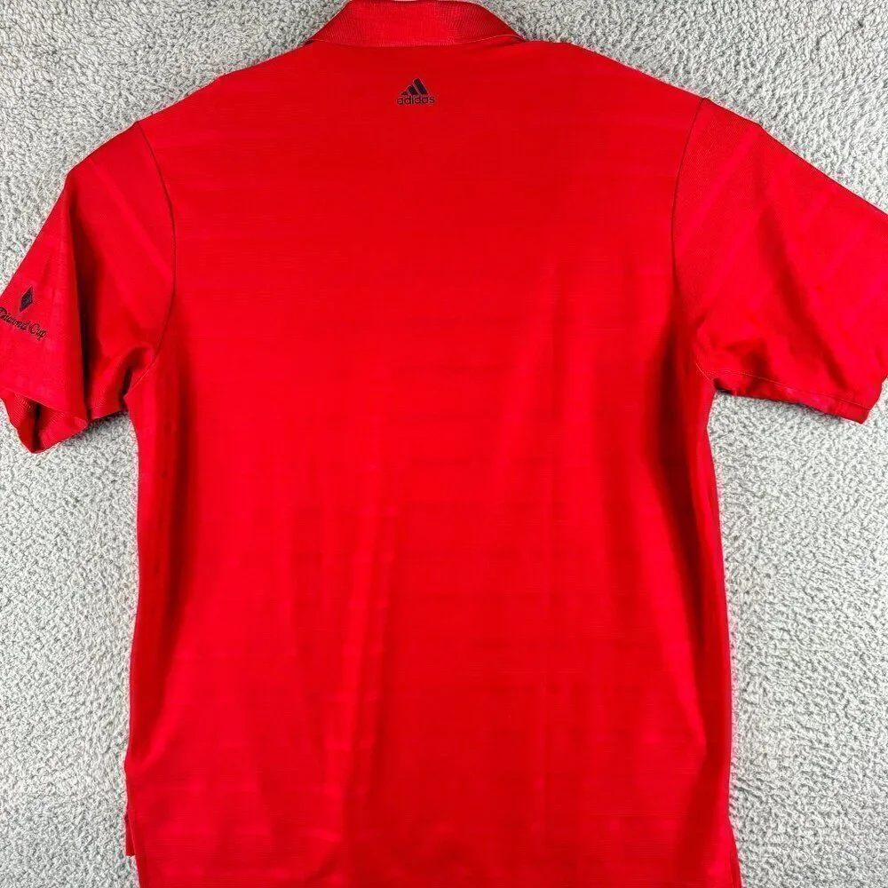 Adidas Golf Polo Shirt Mens Large Red Golfer Business‎ Casual Preppy Diamond Cup